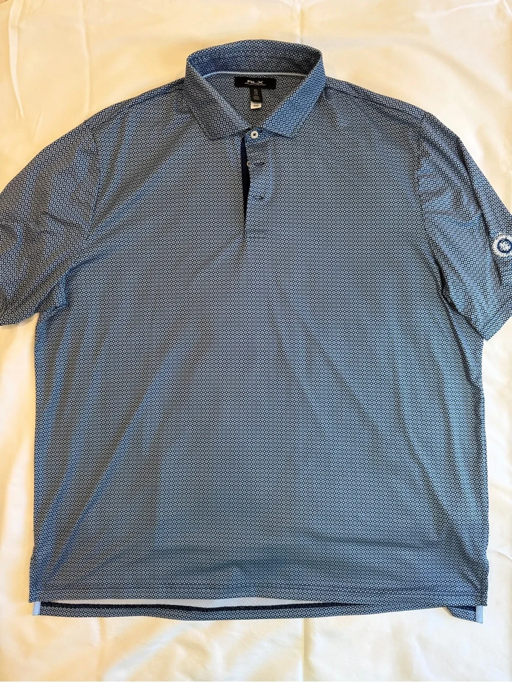 Ralph Lauren Blue Micro-Pattern Polo Shirt